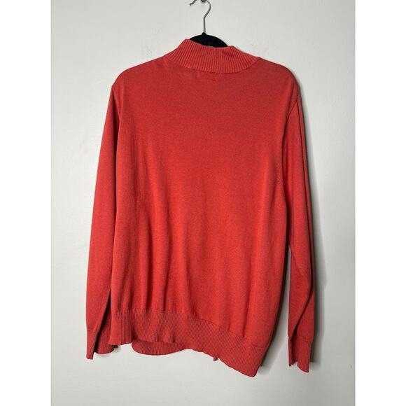 Studio Works Cardigan Sweater Womens 3X Rust Orange Full Zip Cotton Fall Autumn - Picture 3 of 8